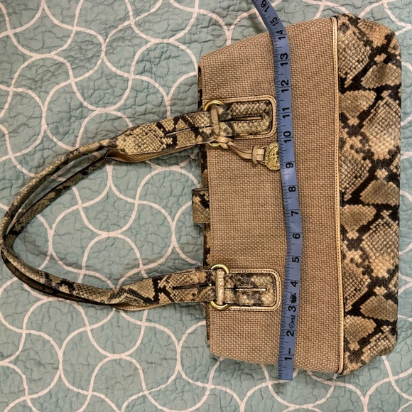 Brahmin snake print leather neutral taupe medium shoulder bag purse - Picture 13 of 15